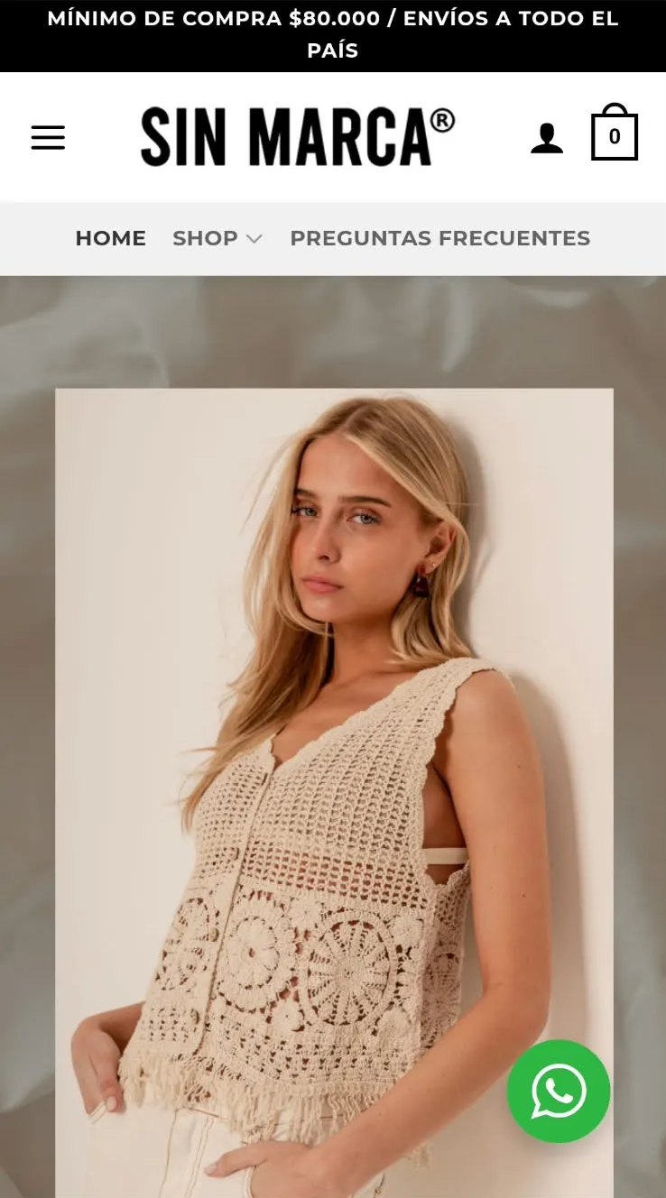 Tienda online de Sin Marca en el celular